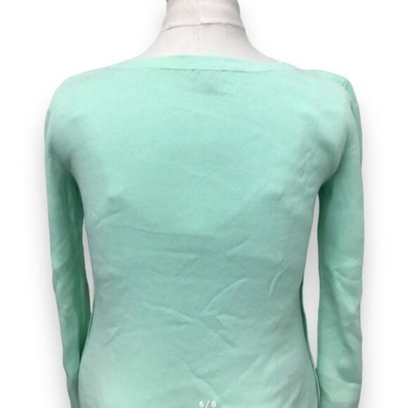 Talbots Women’s Long Sleeve Round Neck Button Down Sides Knit Top, Size XS - Picture 5 of 7